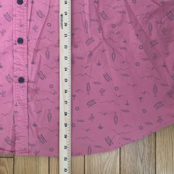 Columbia Button Down Short Sleeve 3xl Regular Fit AOP Pattern Pink Summer - Picture 5 of 6
